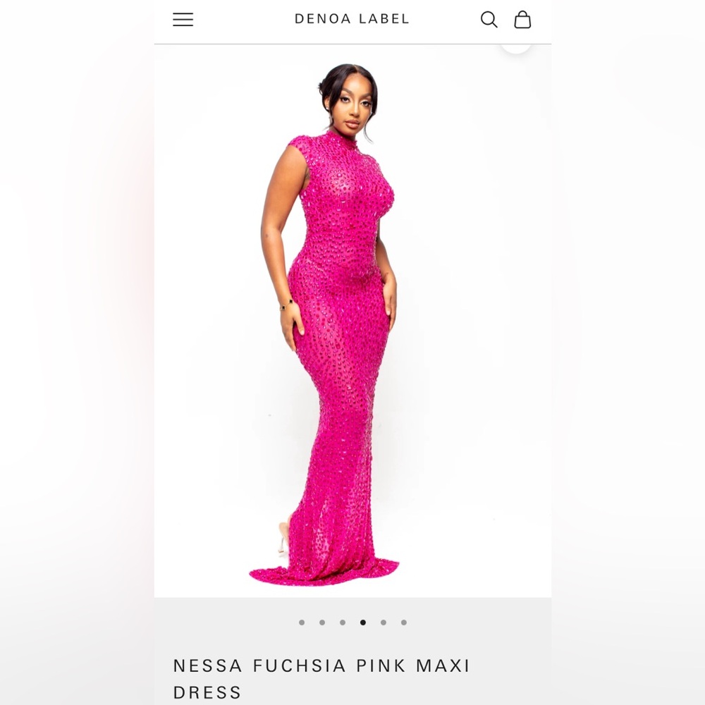 Denoa Label Fuchsia Maxi Dress (Size L)